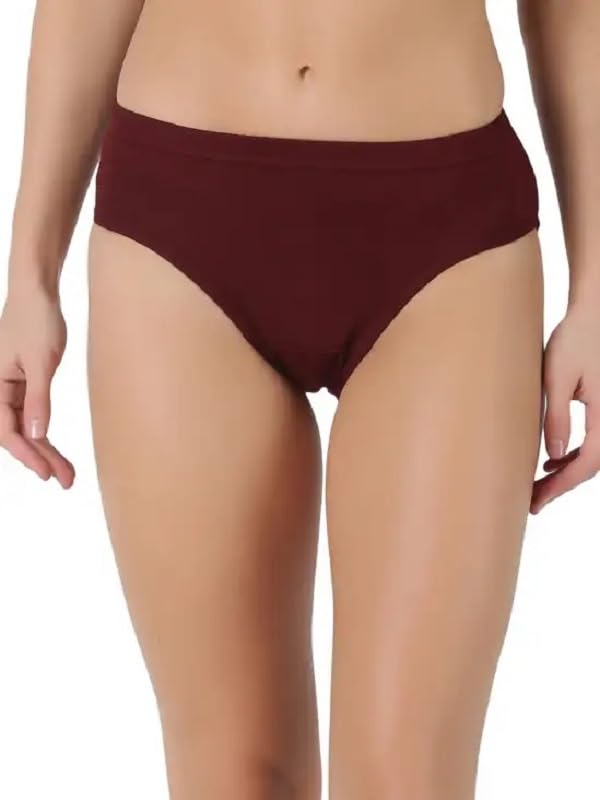 Image of Panty for Women | 100% Pure Cotton | Inner Elastic | Soft & Breathable | Pack of 3 (Colors May Vary)