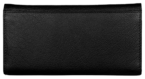J. Wilson London Ladies RFID Safe Designer Soft Leather Purse Card Women Clutch Wallet with Zip pocket Gift Boxed (Black) - Image 4