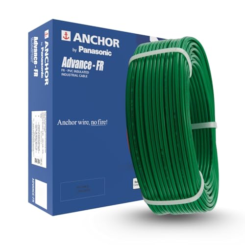 Image of Anchor by Panasonic Penta 6 mm PVC Insulated 45 Meter Copper Electric Wire for Home, Industrial and Commercial Connections (Green, N-96337GN)