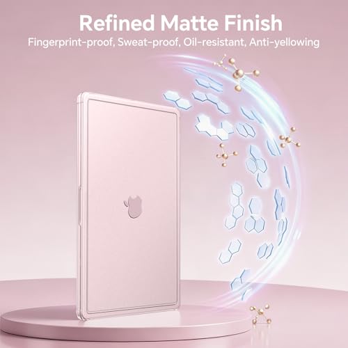 Image of MOSISO Compatible with MacBook Pro 14 inch Case M5 M4 M3 M2 M1 2026-2021 | Enhanced Shock-Absorbing Perimeter Matte Hard Case, A3427 A3426 A3434 A3112 A3185 A3401 A2918 A2992 A2779 A2442, Pink