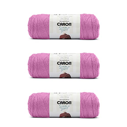 Image of Caron Simply Soft BlackBerry Yarn - (Pack of 3) of 170g /6oz - Acrylic - 4 Medium (Worsted) - Knitting /Crochet