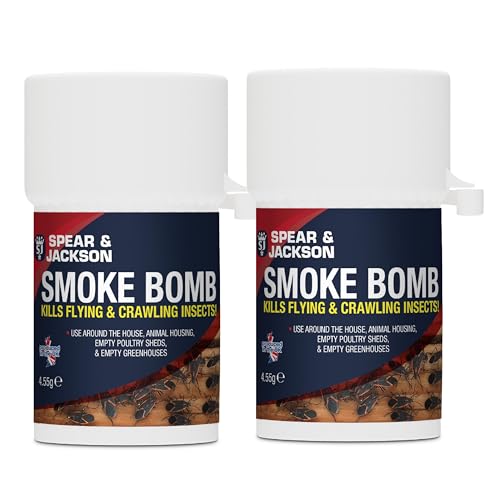 Spear & Jackson Smoke Bomb Fogger, 2 x 4.55g, For Effective Control Of All Flying and Crawling Insects
