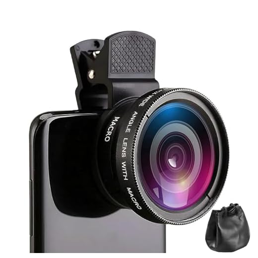 Obiettivo 2 in 1 per cellulare, obiettivo per fotocamera del cellulare, obiettivo obiettivo obiettivo grandangolare 0,45X e obiettivo macro 12,5X, kit di obiettivi per smartphone iOS e Android, tablet