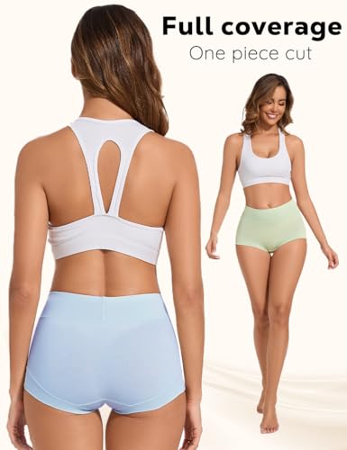 5 Pack Womens Cotton High Waisted Full Coverage Underwear(Regular & Plus Size)3
