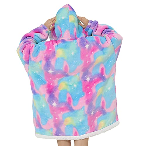 XMLMRY Oversized Cozy Hoodie, Giant Blanket Sweatshirt, Sherpa Blanket For Women Men Adults Kids (Bronzing, Adult)