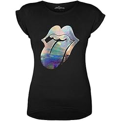 Rolling Stones The Foil Tongue with Foiled Application T-Shirt Femme - Les Beatles, Paul McCartney, John Lennon, RIngo Starr, George Harrison