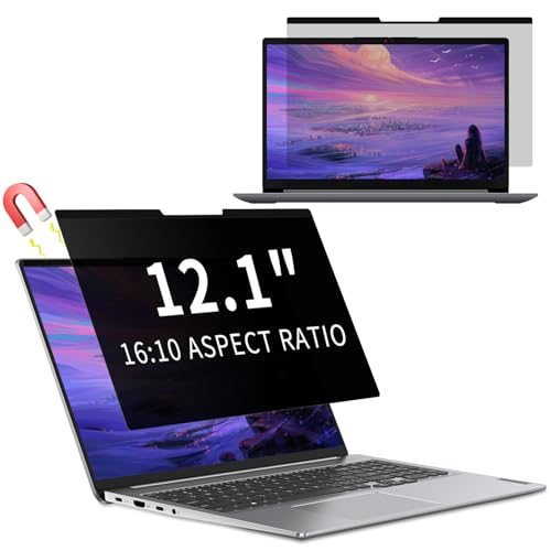 Protector de pantalla para portátil 12,1" anti luz azul y filtro de privacidad 16:10 magnético