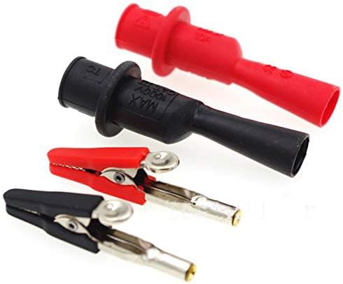 TestHelper AC15 Insulated Test Probe Push On Alligator Clips Crocodile Clamps Use for Test Leads