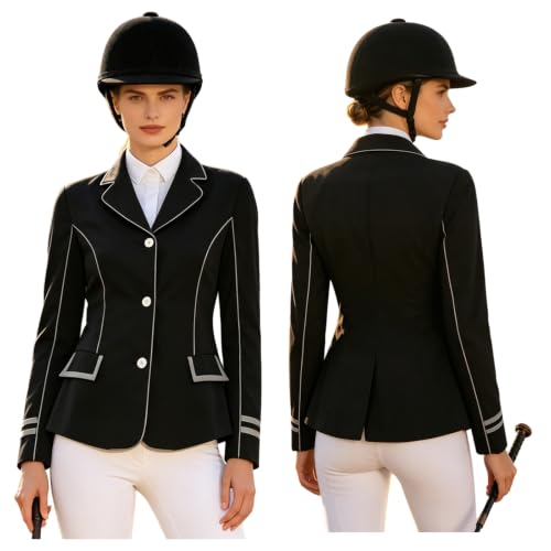 Uniforme compétition cavalerie MSemis : la veste manches longues ajustée contre la rigidité en selle