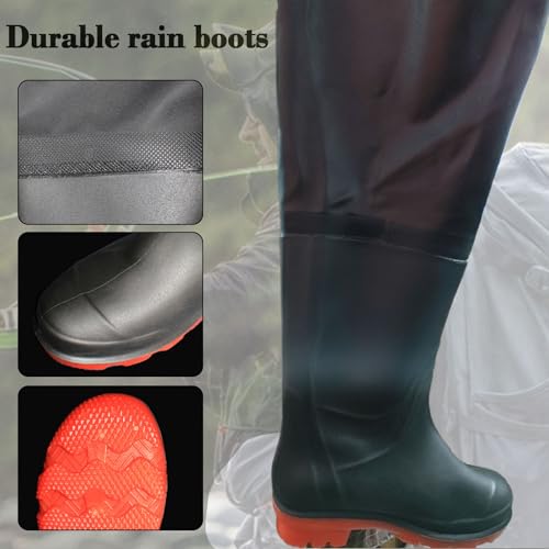 Proximitck Calças Waders de pesca para homens e mulheres, calças Wader de cintura respirável com bot