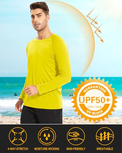 Image of MAGCOMSEN Men's Long Sleeve Shirts UPF 50+ UV Sun Protection Athletic Shirts for Hiking Running Workout Rash Guard
