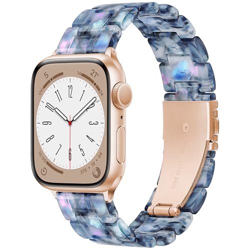 Melyis Resin Band for Apple Watch Bands 42mm 41mm 40mm 38mm fit Apple Watch Bands for Women 40mm iWatch Bands for Women Strap for Apple Watch Series 11 10 9 SE 8 7 6 5 4 3 2-Tortoiseshell Bro product thumbnail 16