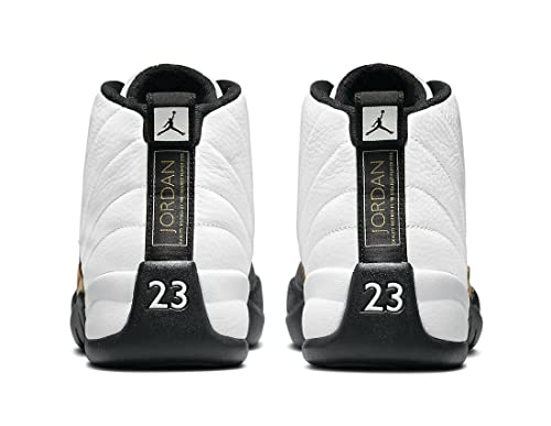 Nike Jordan Youth Air Jordan 12 Retro Gs 153265 170 Royalty Taxi - Size 6.5Y, White/Black-Metallic Gold #TOP4