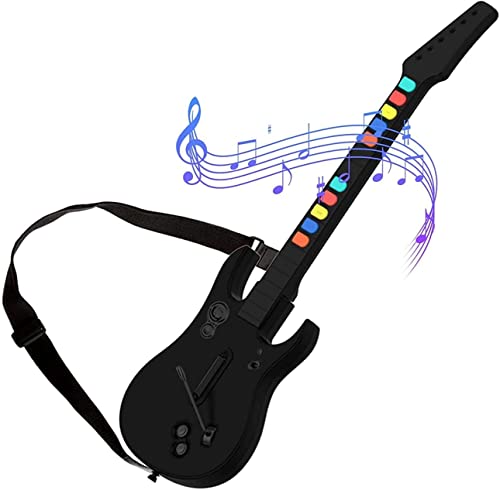 Guitar Hero for PC PS3, Wireless Guitar Controller 10 Keys Compatible with of Guitar Hero and Rock Band 1 2 (Black)…