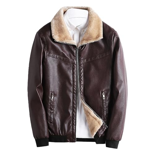 Manteau chaud doublé en faux PU homme épais pour rester au chaud tout l'hiver