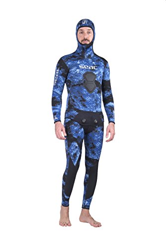 SEAC Makaira 2mm Camo Spearfishing Wetsuits for Man Two-Pieces Design Premium Yamamoto Neoprene with Super Stretch Armpit for Freediving