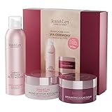 Jean & Len Spa Ceremony Giftbox Peony & Lychee, hochwertige Geschenkbox mit 3 hochwertigen Produkten, Produkte für Körper und Geist, Verpackung ist FSC zertifiziert, veganes Geschenkset