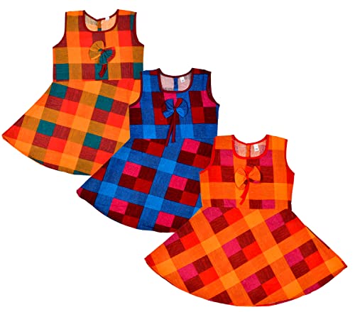 Image of Sathiyas 100% Cotton Girls Dress- Pack of 3