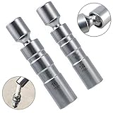 【Neuer Stil】 2-in-1-Zündkerzenstecker. Dieser 3/8-Zoll-Antrieb dünnwandige, magnetische Schwenk-Zündkerzenschlüssel verfügt über ein 12-Punkt-Design, das bedeutet, dass seine Wände nur 17,7 mm dick sind im Vergleich zu der 19,7 mm Dicke, die bei Standard-6-Punkt-Zündkerzensteckern zu finden ist.