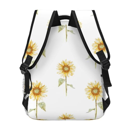 Sac à dos résistant à l'eau imprimé tournesol fleuri grand compartiment - 4