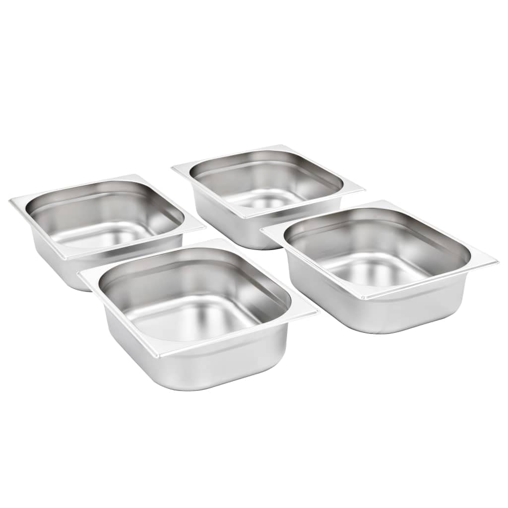 Contenitori Gastronorm 4 pz GN 1/2 100 mm in Acciaio Inox-50888