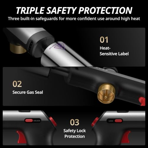 AirChef Propane Torch Gun, One-Touch Max Fire, Safety Lock, Titanium Gray - image 5