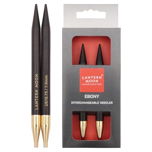 Image of Lantern Moon Ebony Wood Interchangeable Circular Knitting Needles 5 inch (13cm) | US Size 10.75 (7mm)