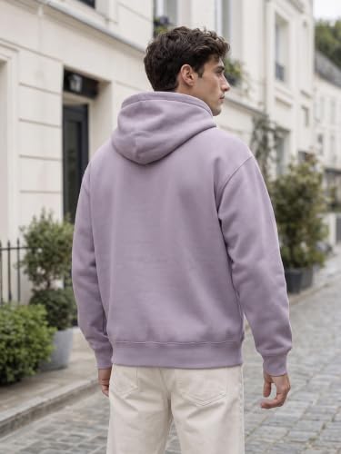 Image of Nobero Heavy Duty Oversized Solid Hoodie for Men | Hoodies for Men | Oversized Fit | Solid Colour | Thick Fleece Fabric | Drawstring Hood