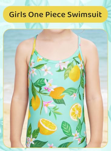 Image of Girls One Piece Swimsuits Summer UPF 50+ Quick Dry Beach Bathing Suit Cross Shoulder Strap Swimwear 2-10 Years