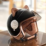 Vintage Open Face Motorcycle Half Helmet, Vespa 3/4 Jet Helmet, Men Women Adult Retro Four Seasons Helmets DOT Approved Electric Helmet Suitable for Street Scooter Moped Cruiser-T||Adult