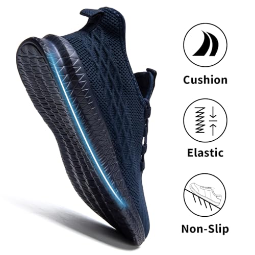 Image of Mens Walking Shoes Tennis Slip on Sneakers Running Jogging Athletic Gym Ultra Lightweight Breathable Comfortable Non Slip Fashion