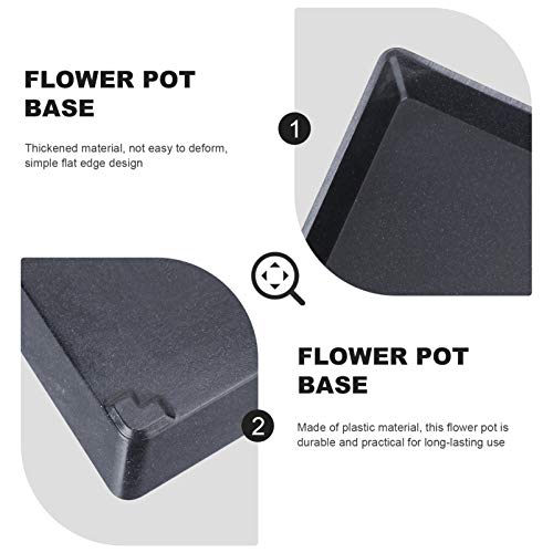 Doitool 2Pcs Plant Saucer Plastic Plant Tray Flower Pot Saucer Square Saucer For Indoors Outdoor Garden Plant Container Accessories 4.9 Inch Black #TOP1