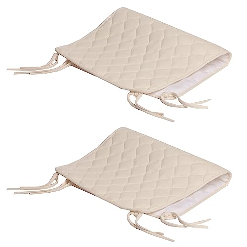 Image of TL Care Waterproof Quilted Sheet Saver Cover Made with Organic Cotton Top Layer, Natural Color, 2 Pack
