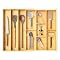 SpaceAid Bamboo Utensil Drawer Organizer with Labels, Kitchen Silverware Expandable Tray Holder Organizer for Flatware, Cutlery, Spoon and Knives Drawer Storage Organization (Natural)