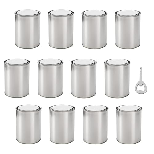 Empty Paint Cans With Lids, Unlined Paint Storage Containers, Metal Paint Cans For Crafts, 0.5L Empty Paint Cans, Multipurpose Storage Cans, Empty Cans For Arts And Crafts for Crafts and Garage