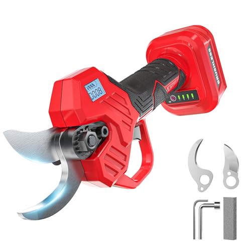 MtiolHig Electric Pruning Shears Compatible with Milwaukee 18v 26000RPM Cordless Pruning Shears with Brushless Motor LCD Display Adjustable Cutting Diameter 0.8-2 Inch for Tree Trimmer (Tool Only)
