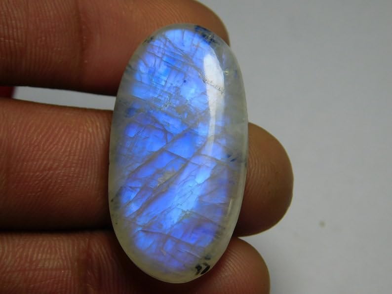 Cabochon Larimar poire 40x17x6mm pour création de bijoux