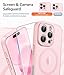 FNTCASE for iPhone 16 Pro Max Case: [Compatible with Magsafe] Translucent Matte Cases with [Full Camera Protection] [Screen Protector] Military Grade Shockproof Protective Phone Cover - Light Pink