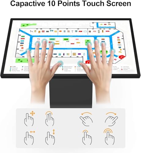 Image of 32 inch Touch Screen Kiosk, Windows11 System(8+128g), K-Style Stand Inquiry Machine, Human-Machine Interaction Smoothly for Mall Navigation /Self-Ordering /Advertising /Retail Store