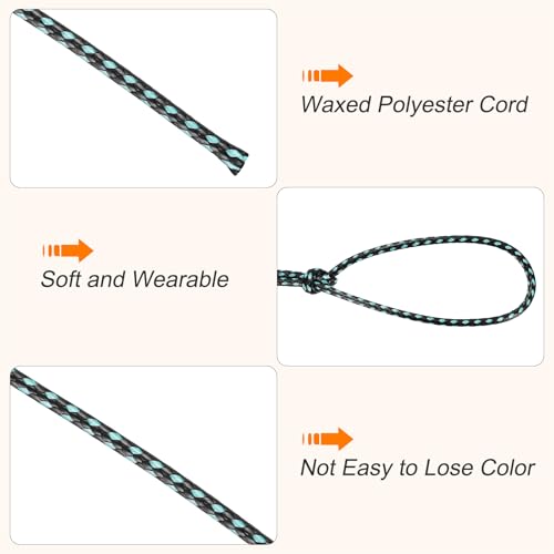 Cordón encerado de 2 mm y 87 yardas para hacer pulseras, collares hechos a mano y bisutería diy 4