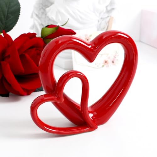 Figura de Cerámica Corazón Rojo Decorativo para Boda miniatura 6