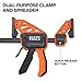 Klein Tools 47552 Bar Clamps, Speed-Klamp 6-Inch and 12-Inch, Clamp/Spreader 4-Pack, 150-Pound Clamping Force, One-Handed-Operation for Woodworking and Metal Projects