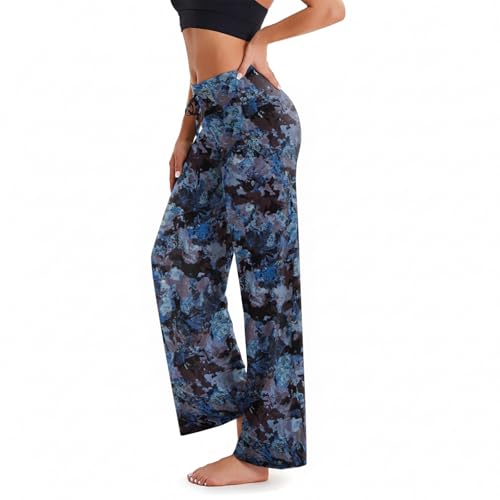 Image of TNNZEET Women's Wide Leg Pants - Casual Loose Yoga Trouser Pants Sweatpants Palazzo Lounge Pajama Pants