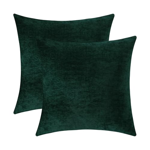 Jeneoo Hunter Green Chenille Pillow Covers