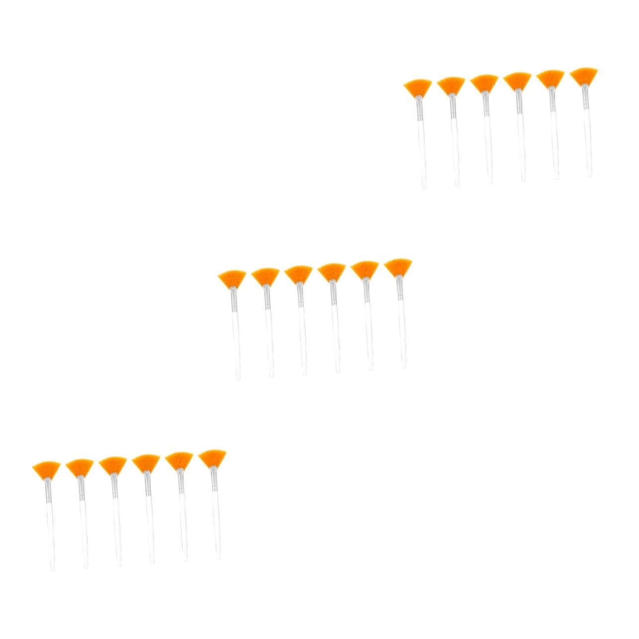 Mipcase 18pièces Brosse Applicateur De Masque Facial Acide Beauté Outil De Maquillage Forme De Éventail Pour Soins De Peau Diy Transparent
