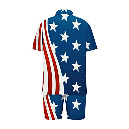 Mens Golf Shirt, Easter Shirt For Men Print Independence Day Buttons Short Sleeves Casual Beach T-Shirt Tops Lacing Shorts Set Blue, Xxxxl #TOP3