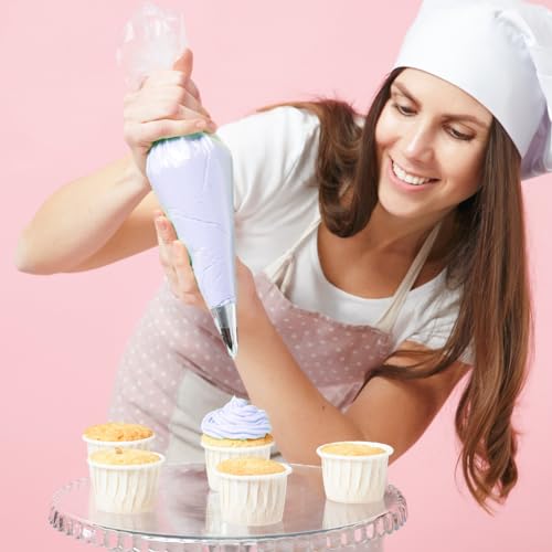 Riccle Piping Bags and Tips Set, 11.8 Inch 100 Anti Burst Piping Bags, 124 Pcs Cake Decorating Kit with 16 Piping Tips, 1 Reusable Pastry Bags, 3 Cake Scrapers, 2 Couplers, and 2 Icing Bags Ties image 4
