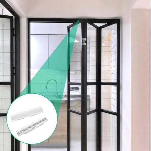 2 Pcs Bifold Door Springs Folding Closet Door Spring Pin for Doors Abs Rail White Hardware Top Mount Protect Doors Track Springs for Sliding Closet Bi Fold Sliding Guides miniatura 7
