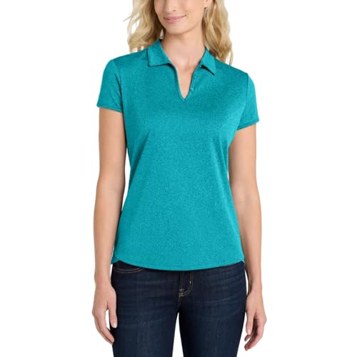 Image of Women's Golf Polo Shirts Short Sleeve Athletic Sports Top - Moisture Wicking, Collared, Lightweight Tee