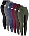 LZYVOO Leggings with Pockets for Women, 6 Packs Soft High Waisted Tummy Control Workout Yoga Pants(BlackGrayNavyWineGreenBrown-XL)